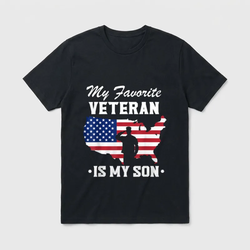 Proud Father Of A Veteran T-Shirt – Classic T-Shirt in Black