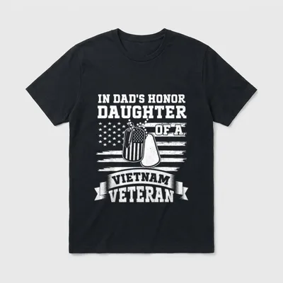 Dad's Honor Military Daughter T-Shirt – Classic T-Shirt in Black