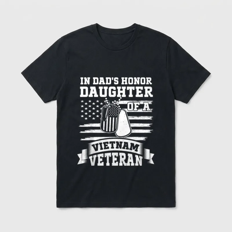 Dad's Honor Military Daughter T-Shirt – Classic T-Shirt in Black