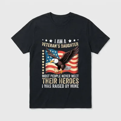 Military Daughter Proud Veteran T-Shirt – Classic T-Shirt in Black