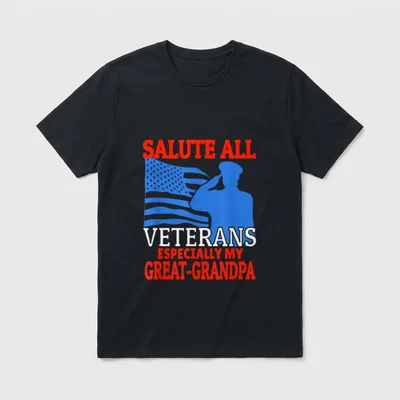Veteran Great-Grandpa Support T-Shirt – Classic T-Shirt in Black