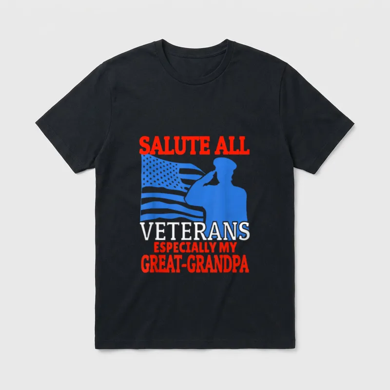 Veteran Great-Grandpa Support T-Shirt – Classic T-Shirt in Black
