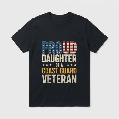Proud Daughter of Coast Guard Veteran T-Shirt – Classic T-Shirt in Black