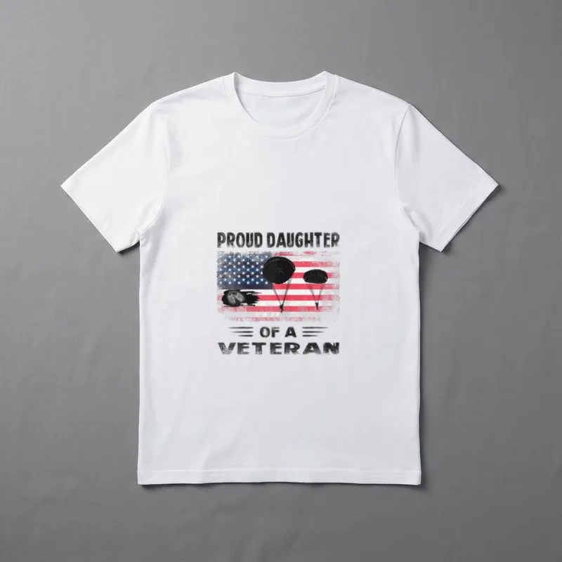 Airborne Infantry Paratrooper Proud Daughter T-Shirt – Classic T-Shirt in Black