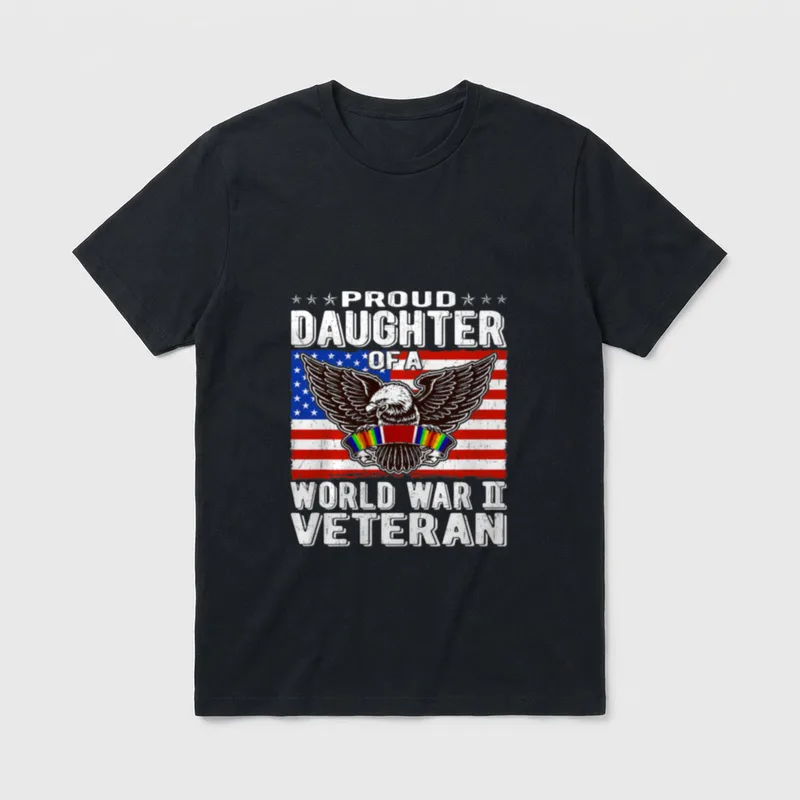 Proud Daughter of a World War T-Shirt – Classic T-Shirt in Black