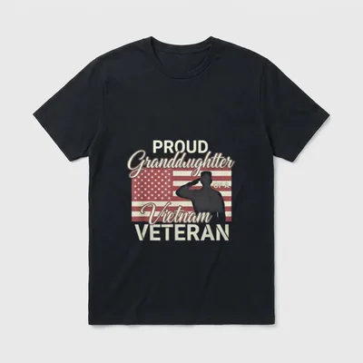Proud Granddaughter of a Vietnam USA T-Shirt – Classic T-Shirt in Black