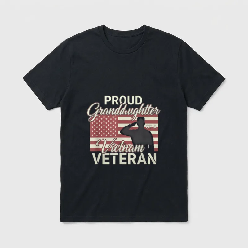 Proud Granddaughter of a Vietnam USA T-Shirt – Classic T-Shirt in Black