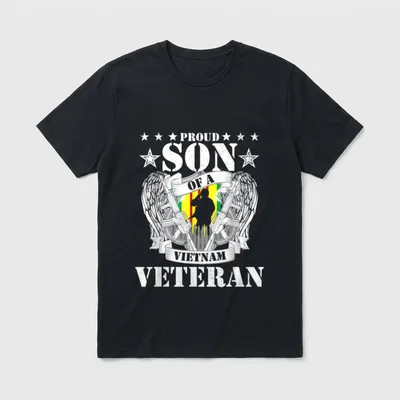 Proud Son of a Vietnam Patriotic T-Shirt – Classic T-Shirt in Black