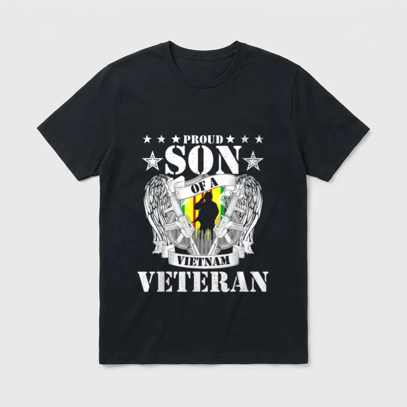 Proud Son of a Vietnam Patriotic T-Shirt – Classic T-Shirt in Black