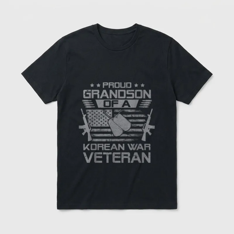 Grandson of a Korean War Proud T-Shirt – Classic T-Shirt in Black