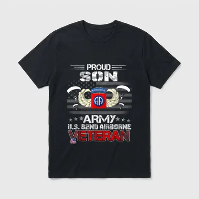 Proud Son Army US 82nd Airborne T-Shirt – Classic T-Shirt in Black