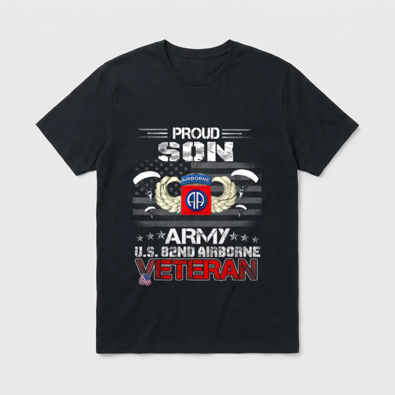 Proud Son Army US 82nd Airborne T-Shirt – Classic T-Shirt in Black