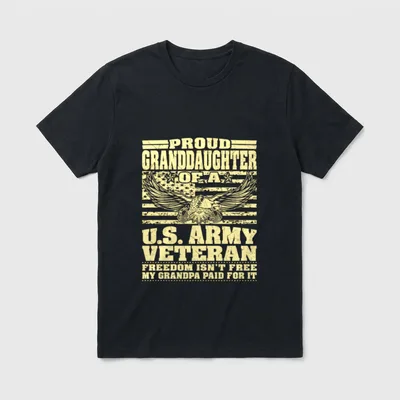 Proud Granddaughter of an Army Freedom T-Shirt – Classic T-Shirt in Black