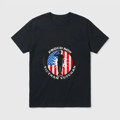 Vintage Patriotic US Flag Veteran T-Shirt – Classic T-Shirt in Black