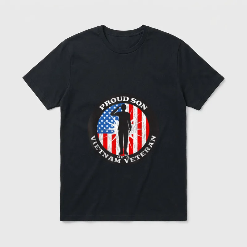 Vintage Patriotic US Flag Veteran T-Shirt – Classic T-Shirt in Black