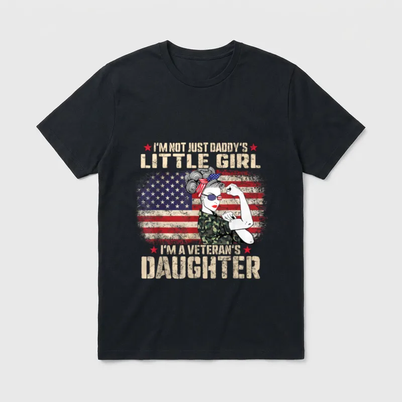Veteran's Daughter Not Just Daddy's Girl T-Shirt – Classic T-Shirt in Black