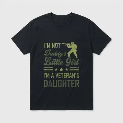 Patriotic American Veterans Daughter USA Military T-Shirt – Classic T-Shirt in Black
