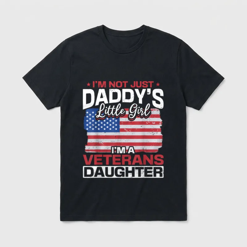 Daddys Little Girl a Veterans Daughter T-Shirt – Classic T-Shirt in Black