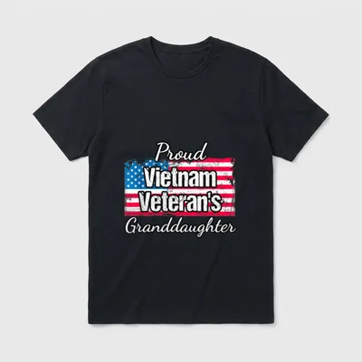 American Flag Proud Vietnam Veteran's Granddaughter T-Shirt – Classic T-Shirt in Black