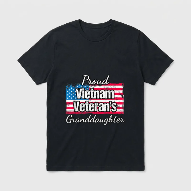 American Flag Proud Vietnam Veteran's Granddaughter T-Shirt – Classic T-Shirt in Black