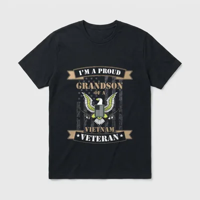 Proud Grandson of a Vietnam Grandfather T-Shirt – Classic T-Shirt in Black
