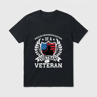 Proud Granddaughter of a Vietnam Any T-Shirt – Classic T-Shirt in Black
