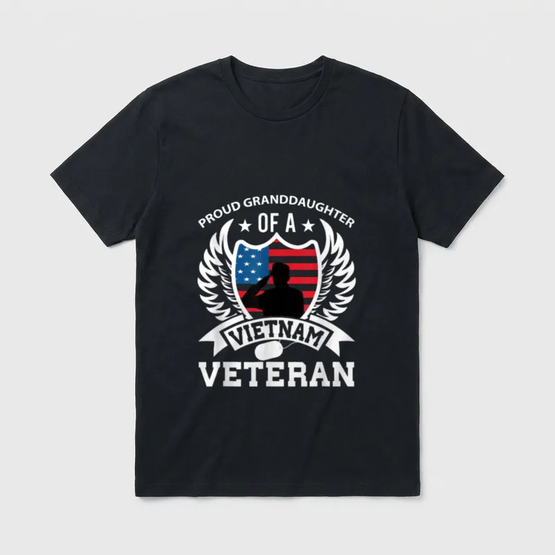 Proud Granddaughter of a Vietnam Any T-Shirt – Classic T-Shirt in Black