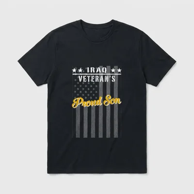 Iraq War Veteran Proud Son American T-Shirt – Classic T-Shirt in Black