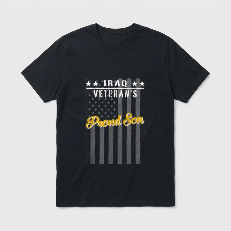 Iraq War Veteran Proud Son American T-Shirt – Classic T-Shirt in Black