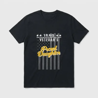Iraq War Veteran Proud Daughter American T-Shirt – Classic T-Shirt in Black