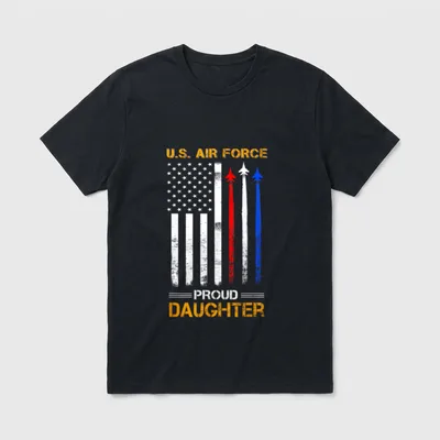 USAF US Air Force Veteran Daughter T-Shirt – Classic T-Shirt in Black