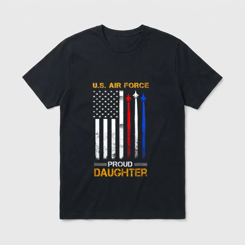 USAF US Air Force Veteran Daughter T-Shirt – Classic T-Shirt in Black