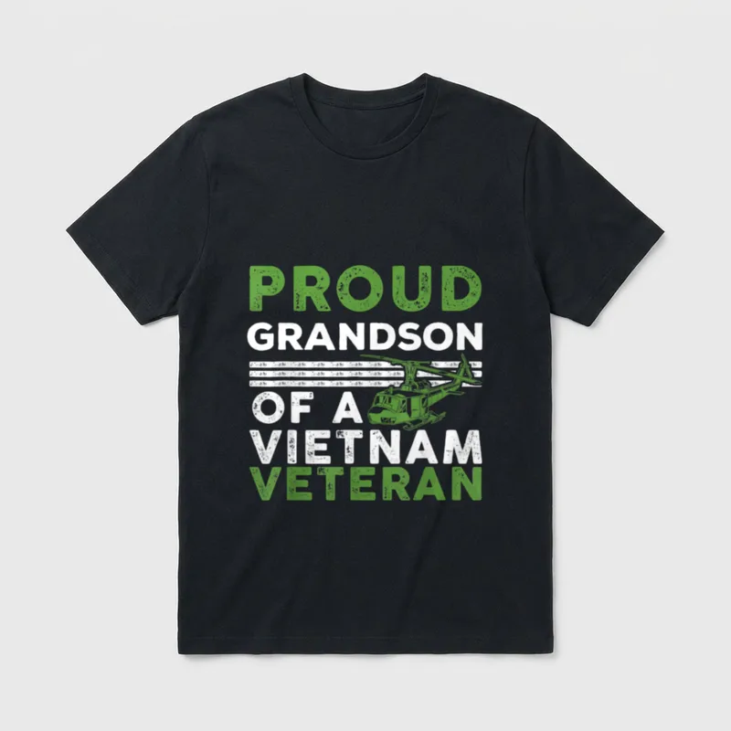 Proud Grandson of a Vietnam War T-Shirt – Classic T-Shirt in Black