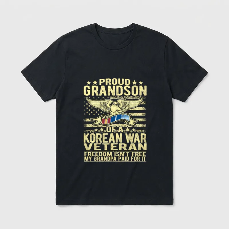Proud Grandson of Korean War Freedom T-Shirt – Classic T-Shirt in Black