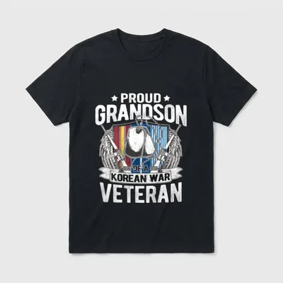 Proud Grandson of Korean War Dog T-Shirt – Classic T-Shirt in Black