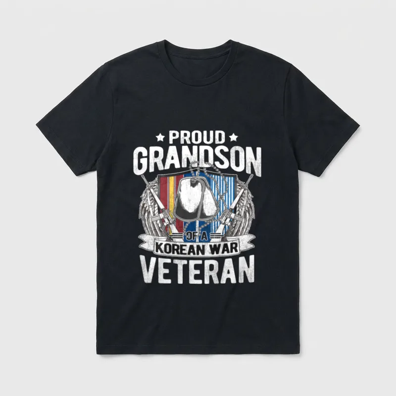Proud Grandson of Korean War Dog T-Shirt – Classic T-Shirt in Black