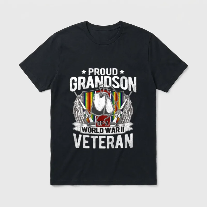 Grandson of World War 2 Dog T-Shirt – Classic T-Shirt in Black