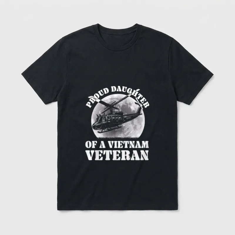 Proud Daughter of a Vietnam Features T-Shirt – Classic T-Shirt in Black
