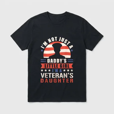 Daddy's Little Girl Veteran's Daughter Lightweight T-Shirt – Classic T-Shirt in Black