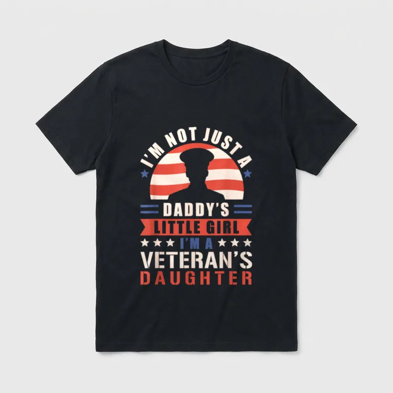 Daddy's Little Girl Veteran's Daughter Lightweight T-Shirt – Classic T-Shirt in Black