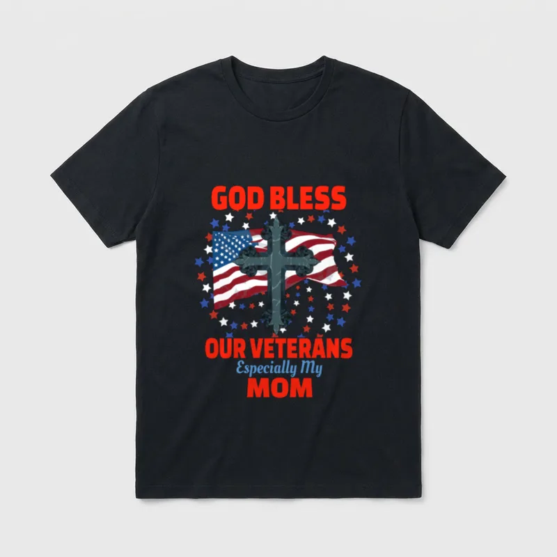 Military Veteran Mom for Proud Daughter T-Shirt – Classic T-Shirt in Black