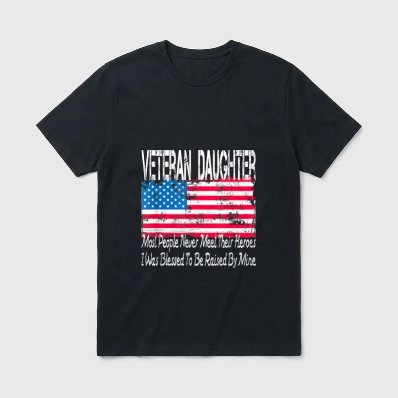American Flag US Military Family Vintage T-Shirt – Classic T-Shirt in Black