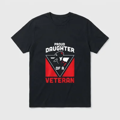 Proud Daughter of a Veteran American T-Shirt – Classic T-Shirt in Black