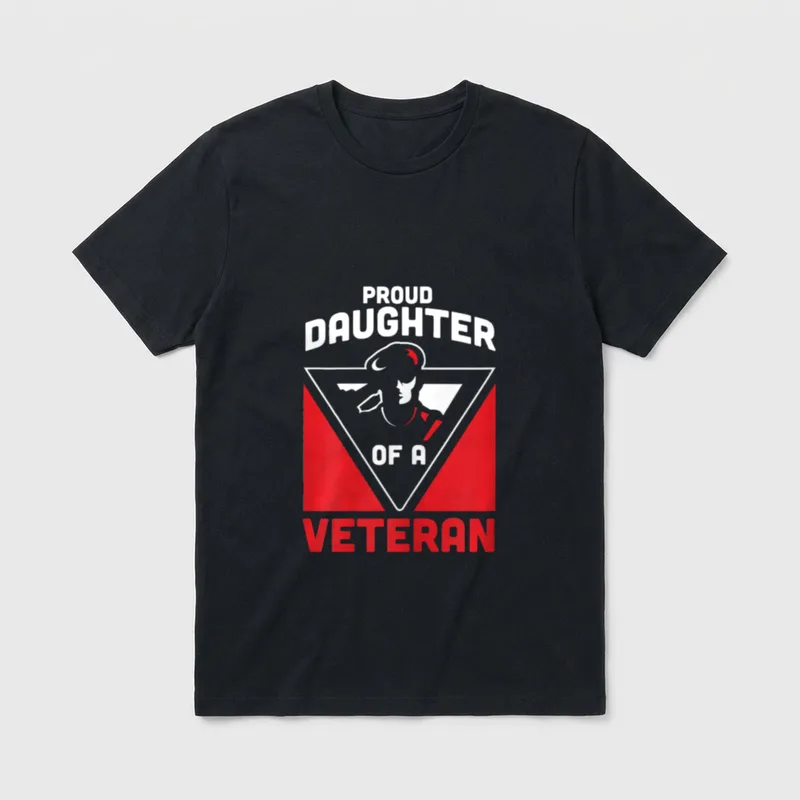 Proud Daughter of a Veteran American T-Shirt – Classic T-Shirt in Black