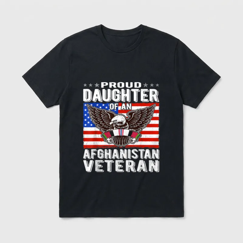 Proud Daughter of an Afghanistan Veteran T-Shirt – Classic T-Shirt in Black