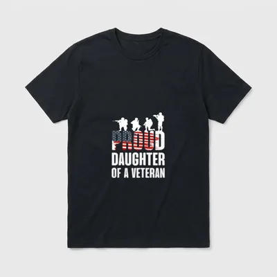 Proud Daughter Veterans Day T-Shirt – Classic T-Shirt in Black