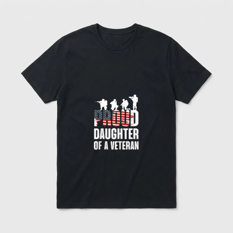 Proud Daughter Veterans Day T-Shirt – Classic T-Shirt in Black
