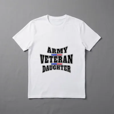 Army Veteran Proud Daughter American Flag T-Shirt – Classic T-Shirt in Black