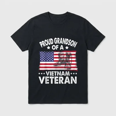 Proud Grandson of a Vietnam Grandma T-Shirt – Classic T-Shirt in Black