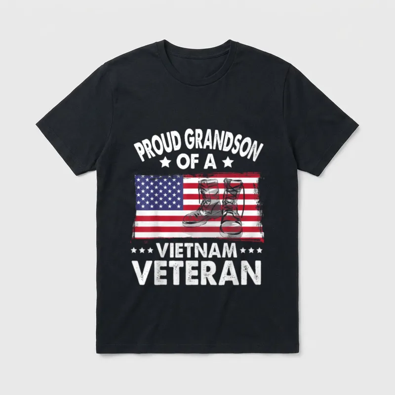Proud Grandson of a Vietnam Grandma T-Shirt – Classic T-Shirt in Black